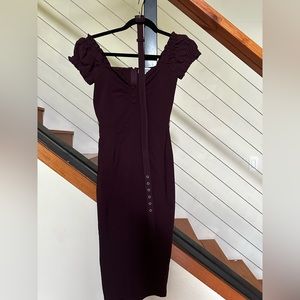 Unique Vintage 1960s Eggplant Joanie Wiggle Dress